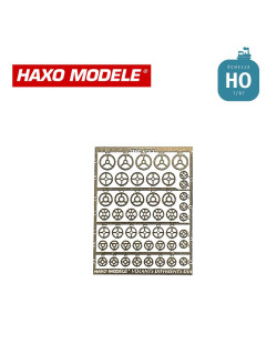 Planche petits volants différents types et diamètres de 1,5 à 3,5 HO Haxo Modèle HM44137  - Maketis