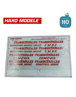Planche marquage n°9 céréaliers à bogie "Transcéréales" Bordeau HO Haxo Modèle HM44116 - Maketis