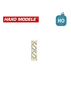 Panneau fixe "S" sifflet avec catadioptre 2 pcs HO Haxo Modèle HM45030 - Maketis