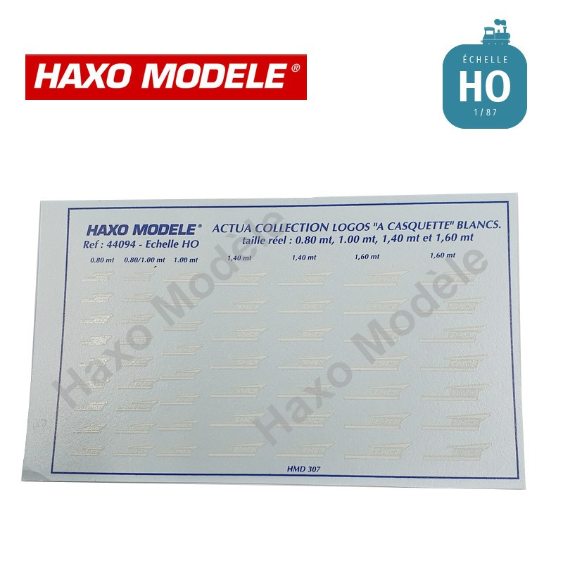 Planche logos SNCF à caquette blanc Ep V HO Haxo Modèle HM44094 (Fin de série) - Maketis