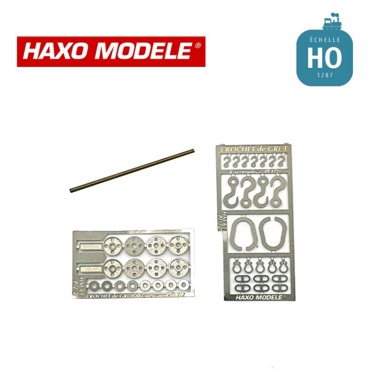 Crochet de manutention + accessoires pour portiques, grues HO Haxo Modèle HM45004