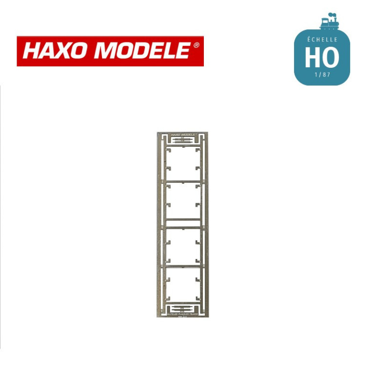 Râtelier dépôt 4 plaques frontales de train (sans plaque) HO Haxo Modèle HM44172  - Maketis