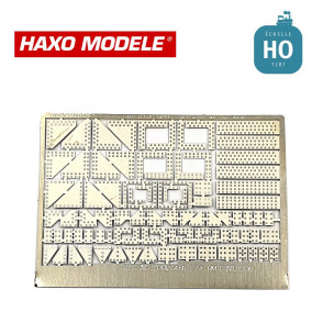 Assortiment tôles rivetées divers largeurs rivets 0,6 mm HO Haxo Modèle HM00187-Maketis