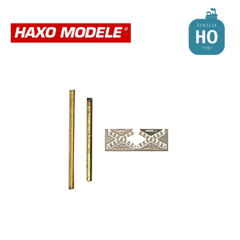 Croix de St André avec poteau en profilé pour PN non gardé (2 pcs) HO Haxo Modèle HM49014-Maketis Croix de St André avec poteau en profilé pour PN non gardé (2 pcs) HO Haxo Modèle HM49014-Maketis