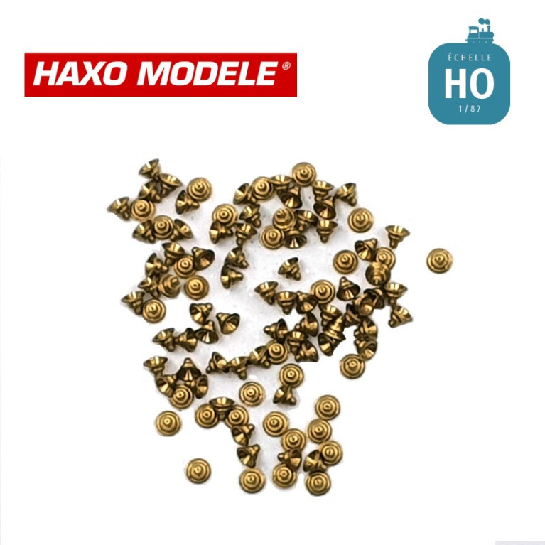 Pivot de roulement en cône (gain de place) laiton 100 pcs HO Haxo Modèle HM44082/C  - Maketis