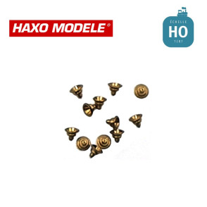 Pivot de roulement en cône (gain de place) laiton 12 pcs HO Haxo Modèle HM44082  - Maketis