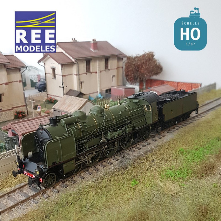 Locomotive Vapeur 231 D 229 tender 25m³ Vert PLM EP II Analogique HO REE MB-138 - Maketis