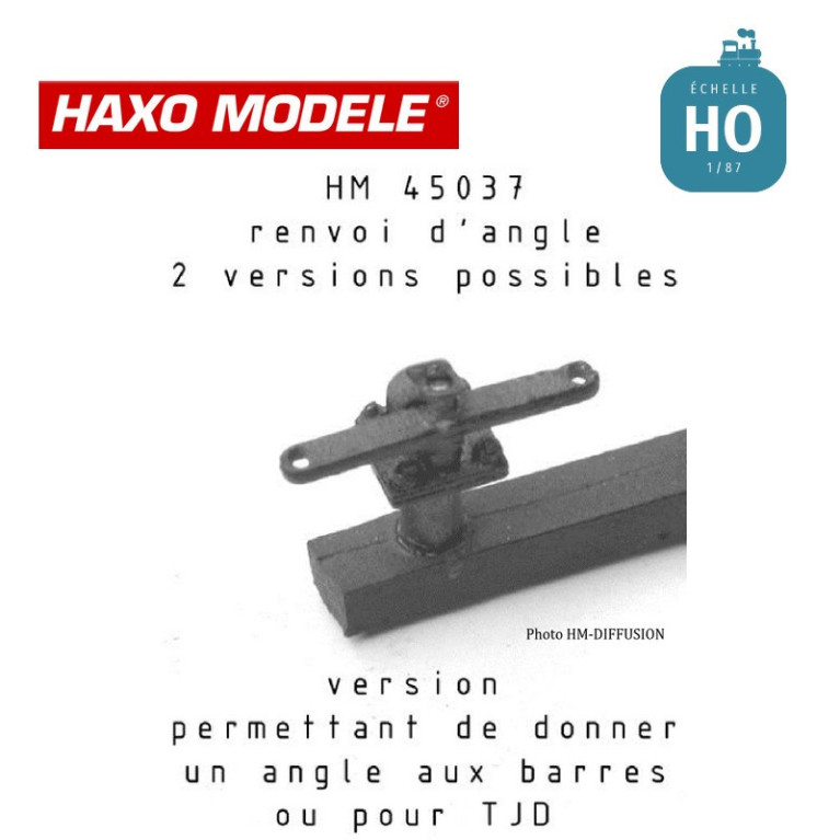 Renvoi d'angle ou rattrapage d'alignement transmission rigide HO Haxo Modèle HM45037  - Maketis