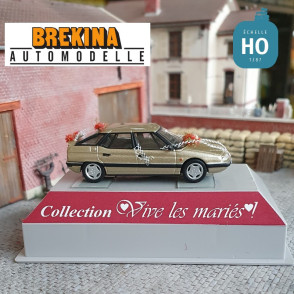 Citroën XM voiture des mariés beige métallisé HO Brekina 3038 - Maketis