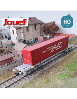 Wagon multimodal Sgss et conteneur 45' "Norbert Dentressangle" SNCF Ep V-VI HO Jouef HJ6241