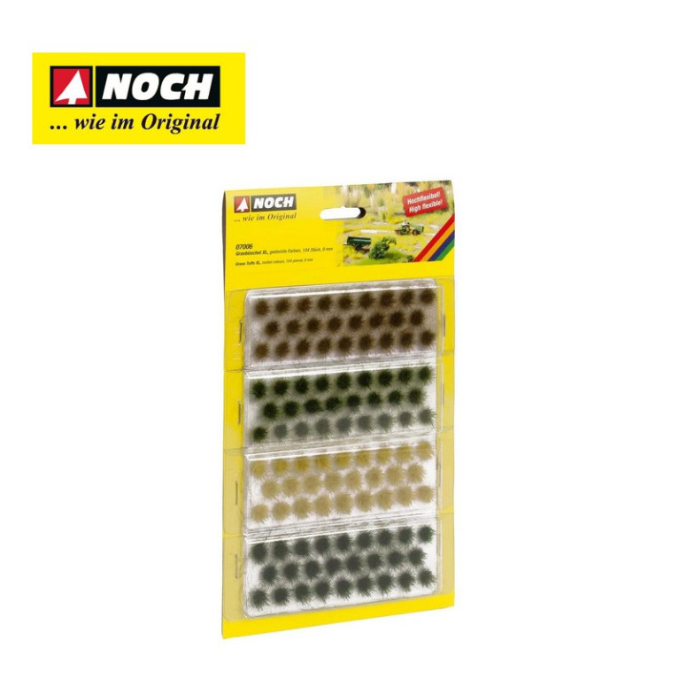 Touffes d'herbes XL 9mm "vert foncé, vert moyen, brun, jaune doré" Noch 07006 - Maketis Touffes d'herbes XL 9mm "vert foncé, vert moyen, brun, jaune doré" Noch 07006 - Maketis