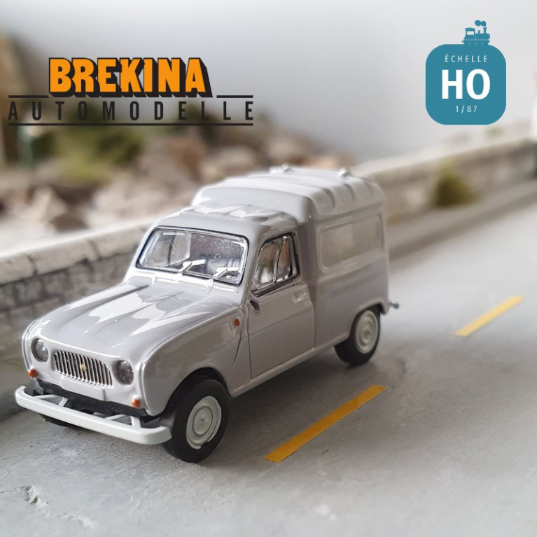 Renault 4 fourgonnette grise HO Brekina 2406 - Maketis