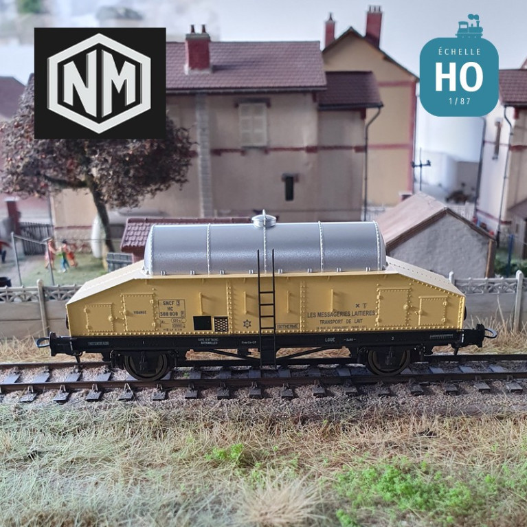 Wagon laitier châssis brun caisse "beurre frais" citerne "inox" SNCF Ep IIIbc HO Novateur Modèles 50004 - Maketis