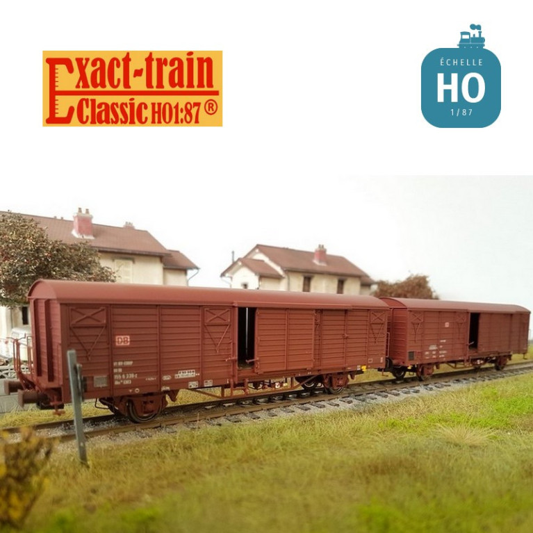 Set de 2 wagons couverts DB Gbs 258 et 264 Ep V HO Exact-train EX20494 Set de 2 wagons couverts DB Gbs 258 et 264 Ep V HO Exact-train EX20494
