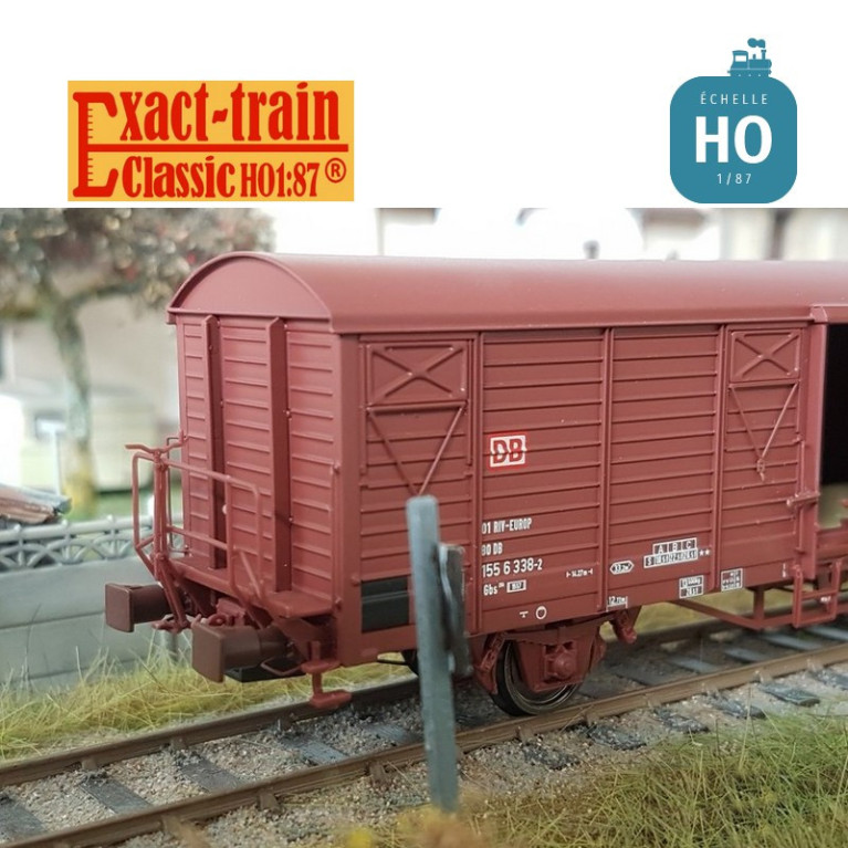 Set de 2 wagons couverts DB Gbs 258 et 264 Ep V HO Exact-train EX20494 Set de 2 wagons couverts DB Gbs 258 et 264 Ep V HO Exact-train EX20494
