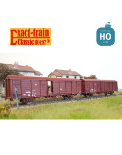 Set de 2 wagons couverts DB Gbs 258 Ep VI HO Exact-Train EX20469- Maketis