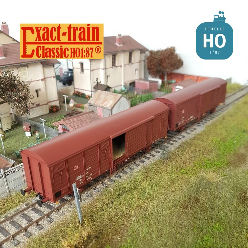 Set de 2 wagons couverts DB Gbs 258 et 264 Ep V HO Exact-train EX20493-Maketis