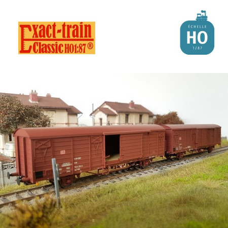 Set de 2 wagons couverts DB Gbs 258 et 264 Ep V HO Exact-train EX20493-Maketis Set de 2 wagons couverts DB Gbs 258 et 264 Ep V HO Exact-train EX20493-Maketis