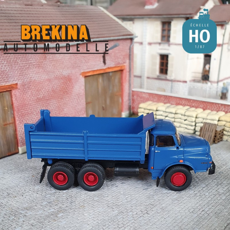 Camion de Chantier à benne MAN 26280 H bleu HO Brekina 78100