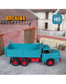 Camion de Chantier à benne MAN 26280 H turquoise HO Brekina 78101 - Maketis