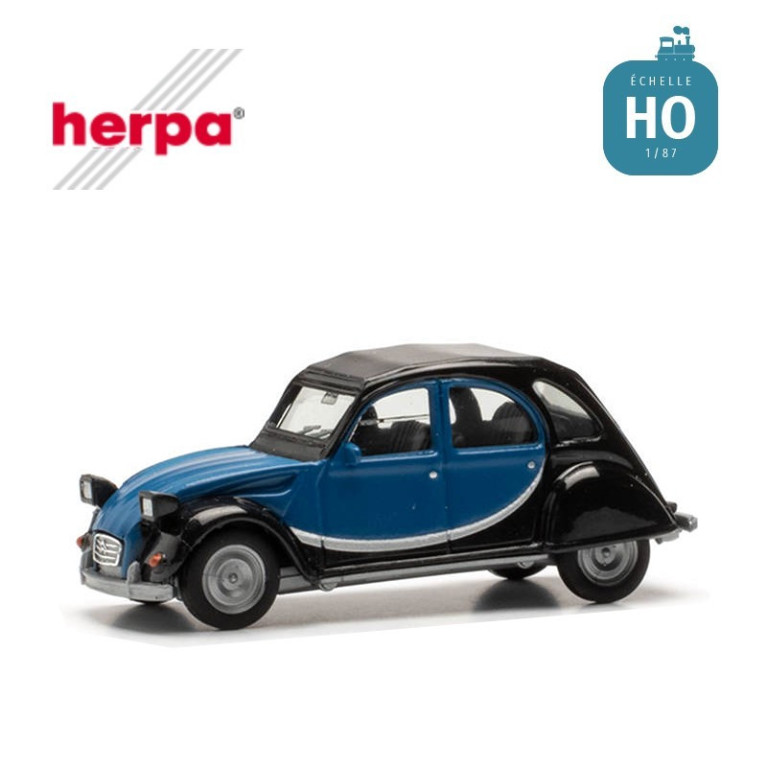 2 CV Charleston Noir et Jaune HO, Herpa 020817-006 - Maketis