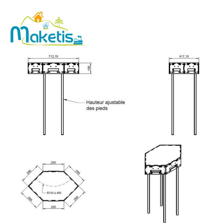 Easy Module Maketis hexagonal 29,5 cm MOD59000 - Maketis Easy Module Maketis hexagonal 29,5 cm MOD59000 - Maketis