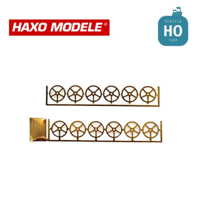 Volant frein à main UIC 5 branches 12 pcs HO Haxo Modèle HM44033  - Maketis