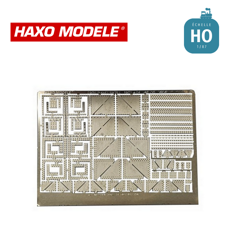 Assortiment tôles rivetées divers largeurs rivets 0,4 mm HO Haxo Modèle HM00185-Maketis