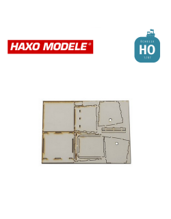 Abri bus en béton "Aubette" en kit HO Haxo Modèle HM49016-Maketis