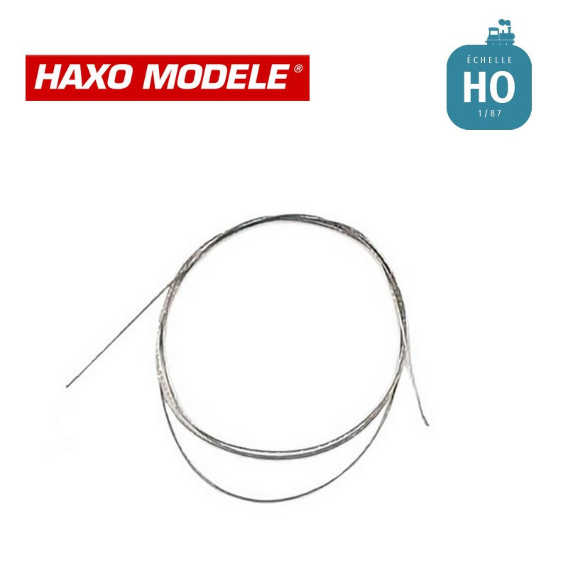 Micro câble en acier tressé ø 0,27 50 cm HO Haxo Modèle HM00224 - Maketis