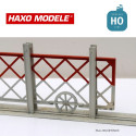 Barrières passage à niveau roulantes 5 m avec portillons + profilés 2 pcs HO Haxo Modèle HM45007 - Maketis