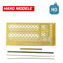 Barrières passage à niveau pivotantes simple 5 m avec portillons + profilés 2 pcs HO Haxo Modèle HM45009 - Maketis