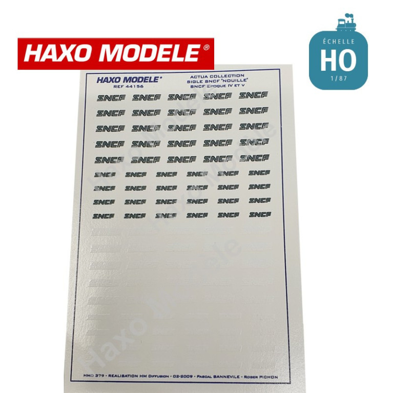 Logos SNCF nouilles 2 tailles blanc et gris Ep IV-V HO Haxo Modèle HM44156  - Maketis