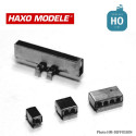 Support tringle transmission rigide 47 pcs + 2 compensateurs HO Haxo Modèle HM45057 - Maketis
