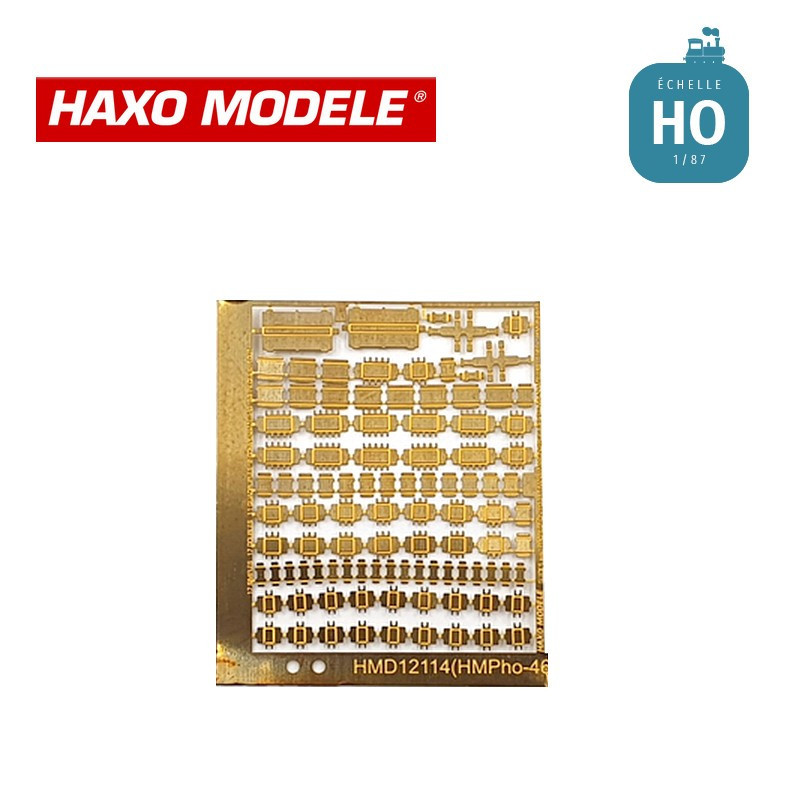 Support tringle transmission rigide 47 pcs + 2 compensateurs HO Haxo Modèle HM45057  - Maketis