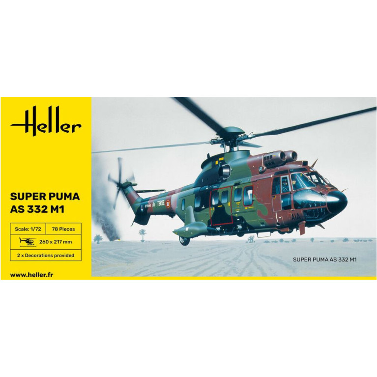 Hélicoptère Super Puma AS 332 M1 1/72 80367-Maketis
