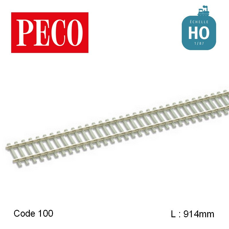 Rail flexible StreamLine 914mm traverses béton Code 100 HO Peco SL-103