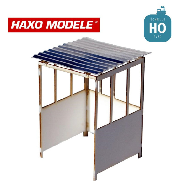 Guérite de PN avec toit en tôle ondulé HO Haxo Modèle HM45064  - Maketis
