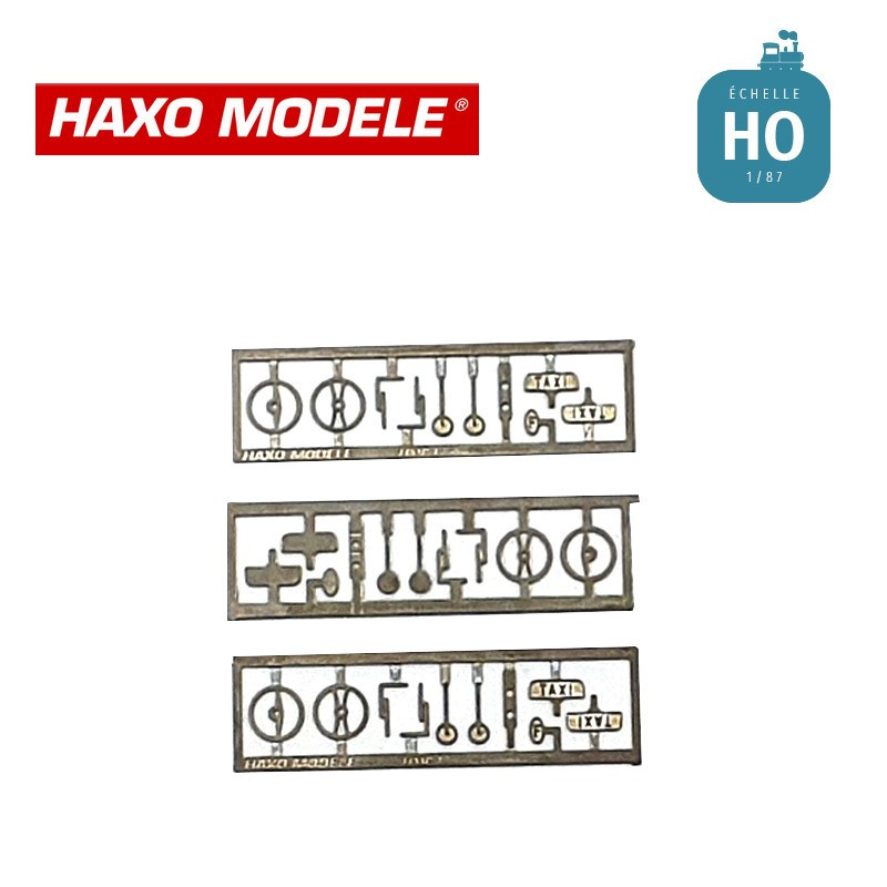 Accessoires voitures (rétros, essuie-glaces, etc) 3 plaques HO Haxo Modèle HM47003 - Maketis