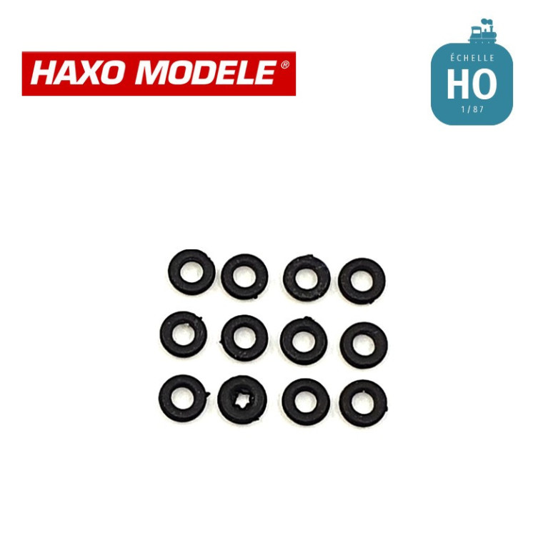 Pneus souples voitures ø 7,3 mm 12 pcs HO Haxo Modèle HM47027  - Maketis