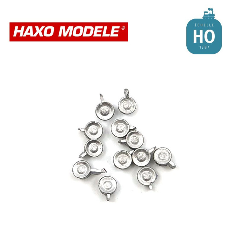 Jantes voitures (avec enjoliveur) 12 pcs HO Haxo Modèle HM47031  - Maketis