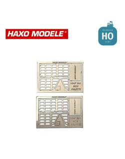 Petits containers type Box palettes ouverts 2 pcs HO Haxo Modèle HM47066O  - Maketis