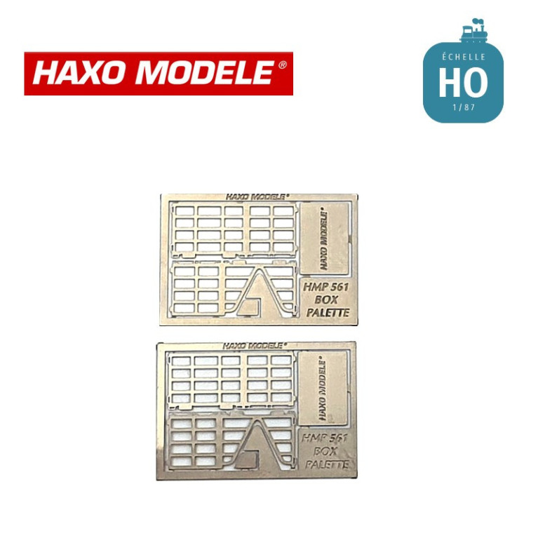 Petits containers type Box palettes ouverts 2 pcs HO Haxo Modèle HM47066O  - Maketis