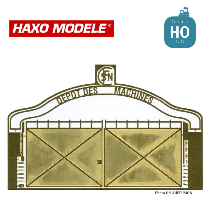 Porte de dépôt "Dépôt des machines" pleine HO Haxo Modèle HM49003 - Maketis