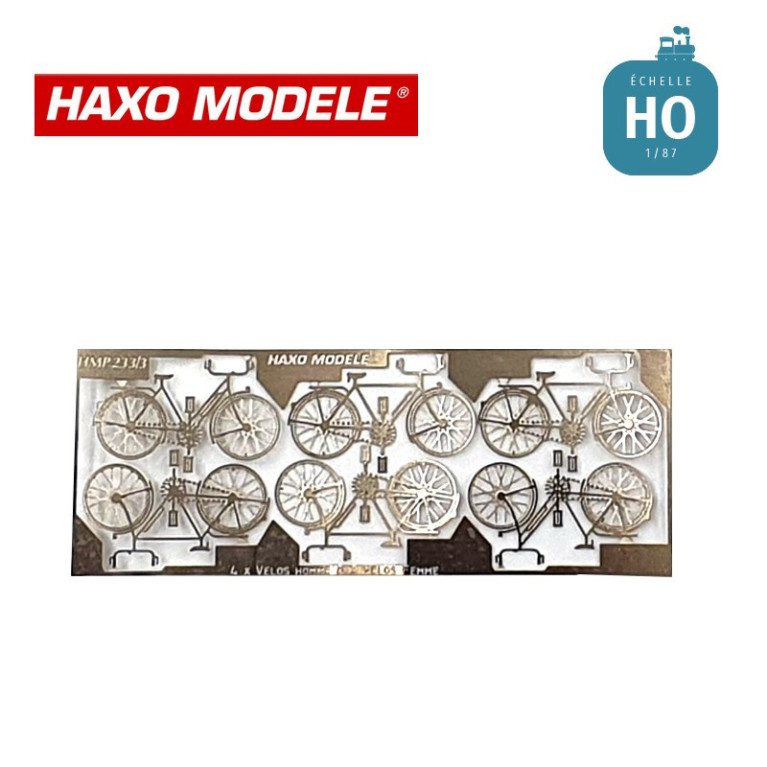 Planche de vélos (2 hommes + 1 femme) HO Haxo Modèle HM49005  - Maketis