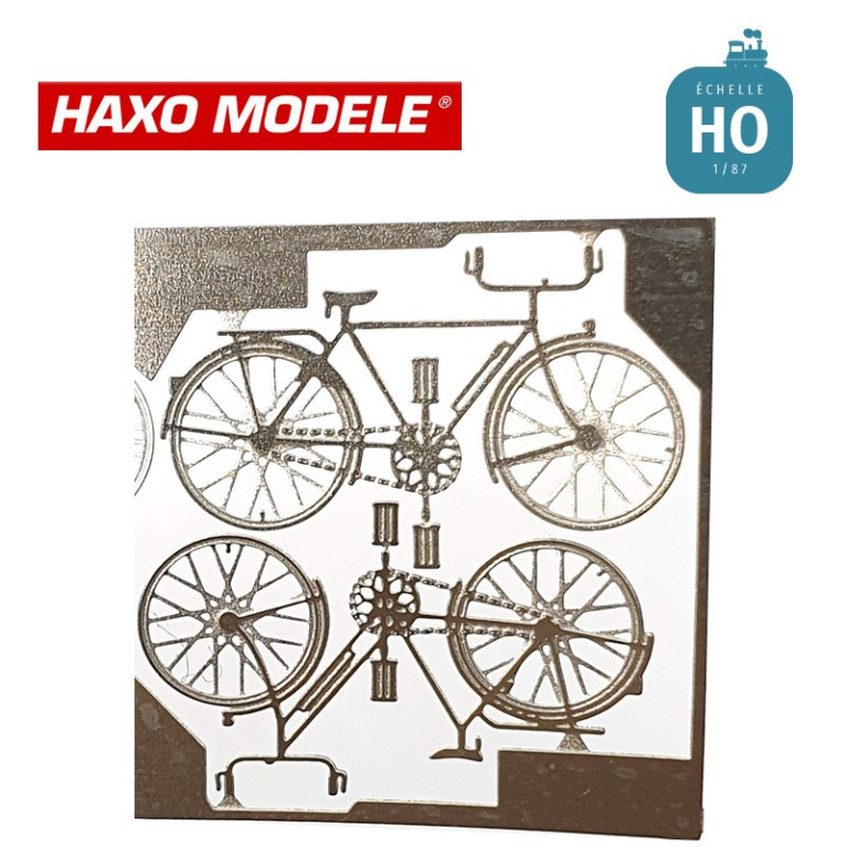 Planche de vélos (2 hommes + 1 femme) HO Haxo Modèle HM49005  - Maketis