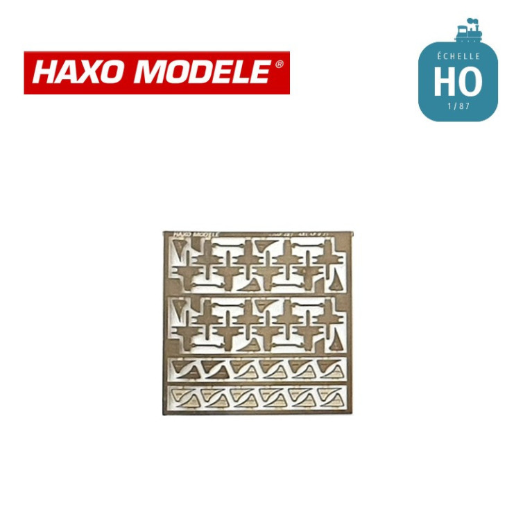 Jeux de cales wagon UFR 8 droites et 8 gauches HO Haxo Modèle HM44099  - Maketis