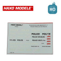 Planche déco véhicules de Police n°1 anciennes HO Haxo Modèle HM47052 - Maketis