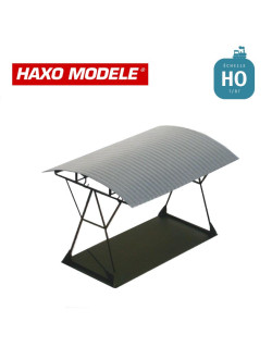 Abri à vélo toit arrondi en tôle ondulé + jeu de vélos HO Haxo Modèle HM49011/V