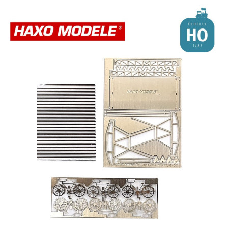 Abri à vélo toit arrondi en tôle ondulé + jeu de vélos HO Haxo Modèle HM49011/V  - Maketis